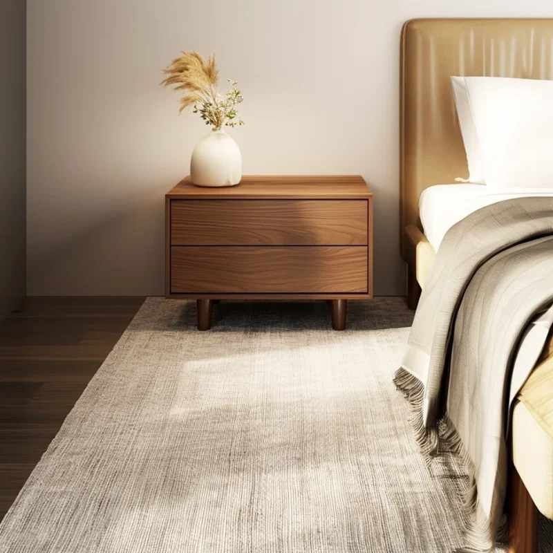 Modern Bedside Nightstand With Two Drawer Minimalist Design